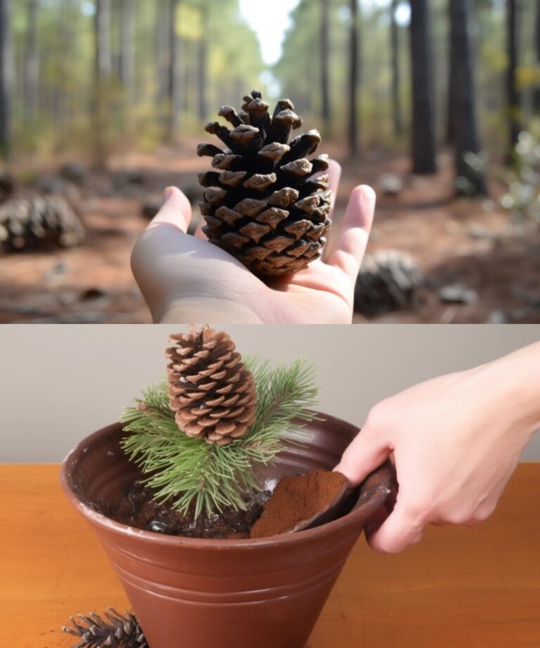 . Andare nel bosco. Portate a casa una pigna