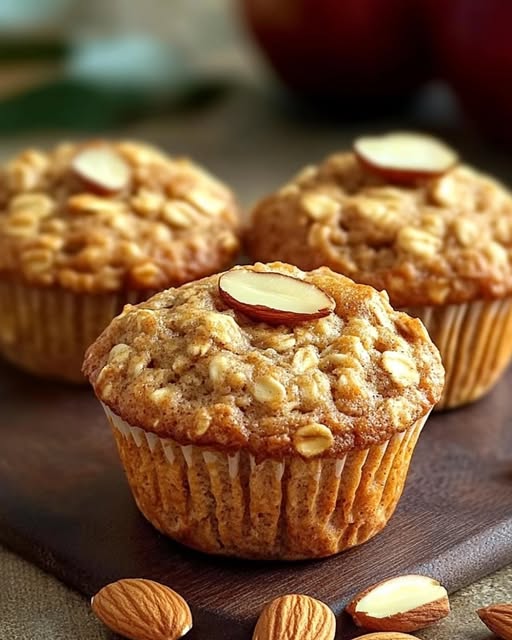 Muffin d'Avena con Mele e Mandorle