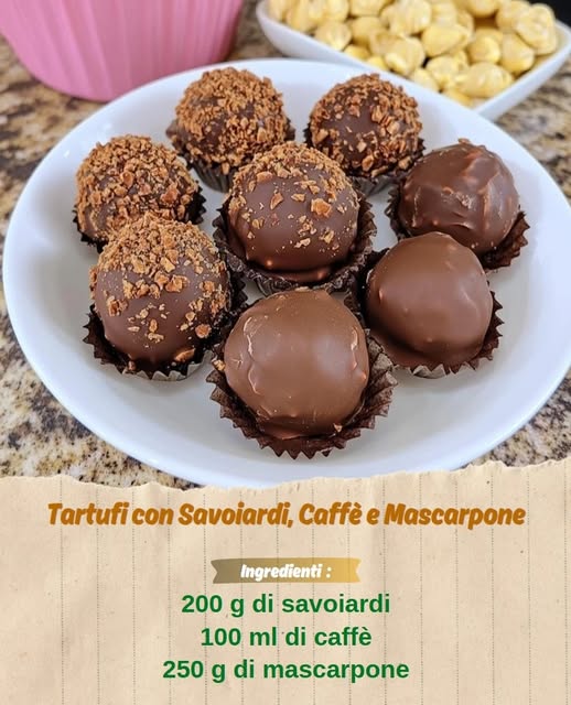 Tartufi di Savoiardi, Caffè e Mascarpone