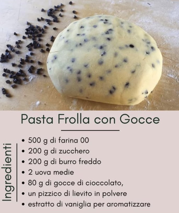 Pasta Frolla con Gocce di Cioccolato Fondente 