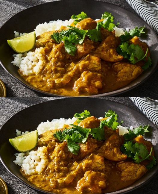 Curry di pollo leggermente cremoso