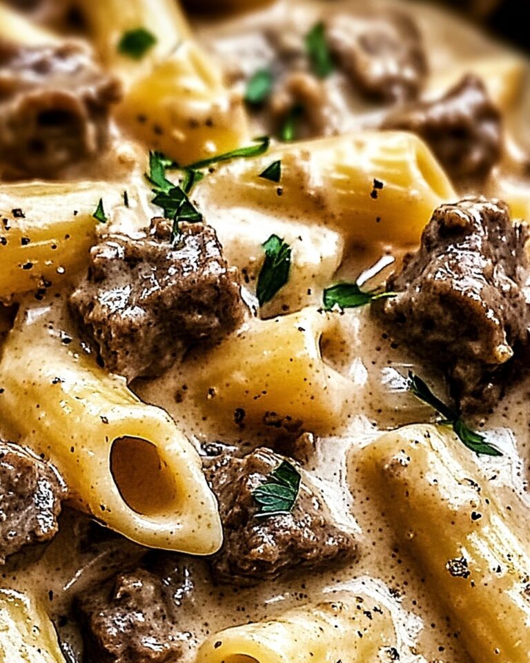  Pasta Cremosa al Manzo con Salsa all'Aglio