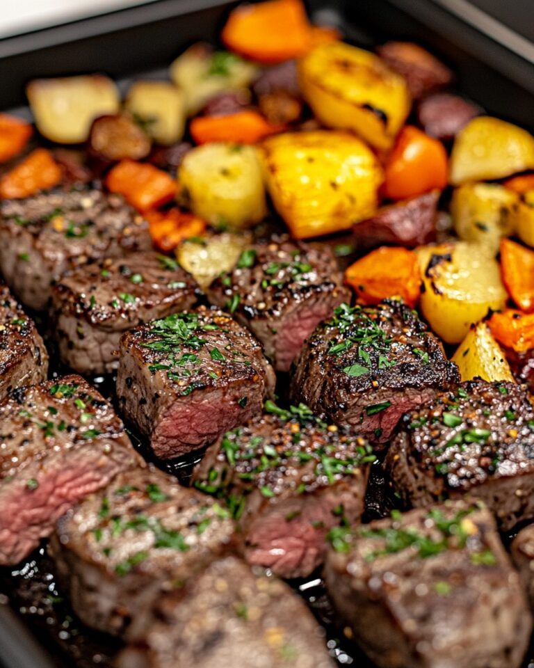 Garlic Herb Steak Bites with Roasted Vegetables