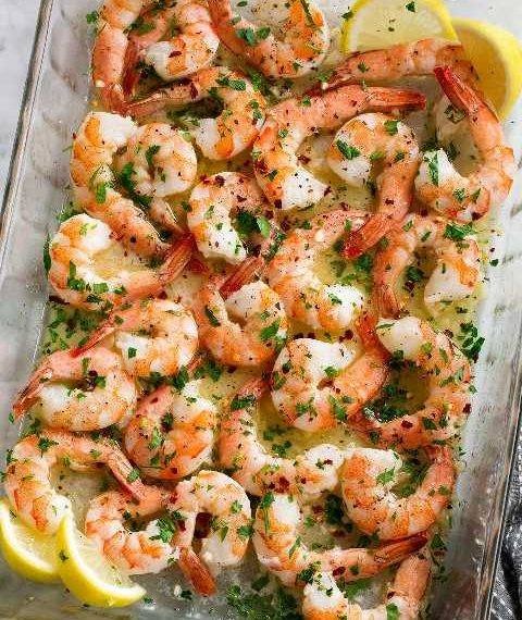 Gamberi al limone al forno