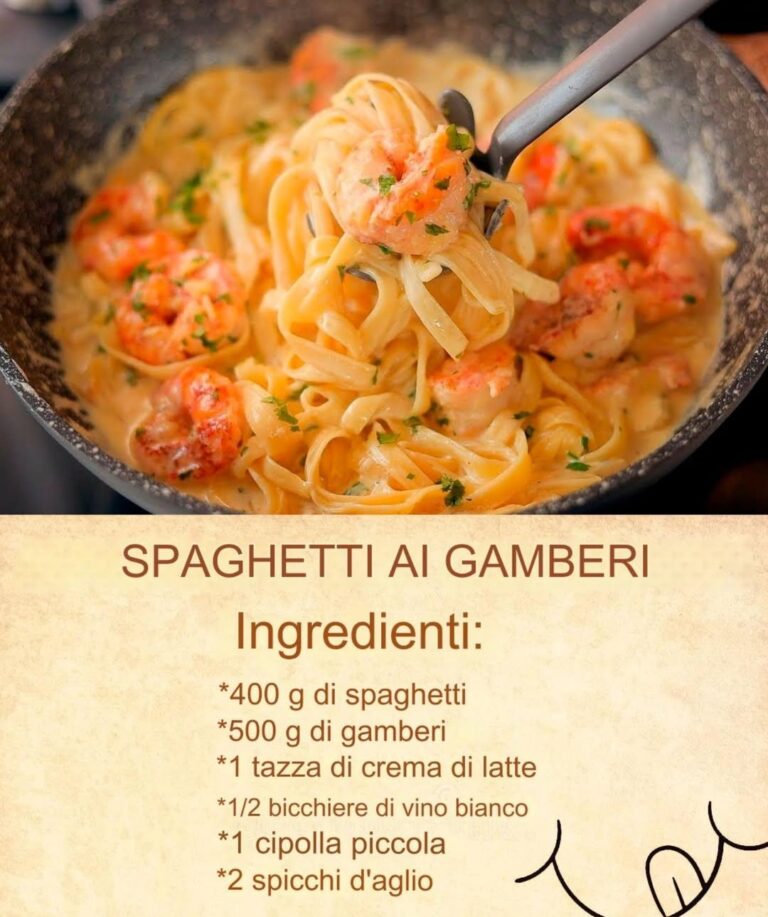 SPAGHETTI CON GAMBERI CREMOSI