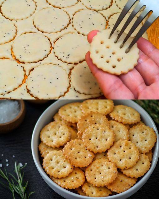 Crackers al formaggio con semi di papavero