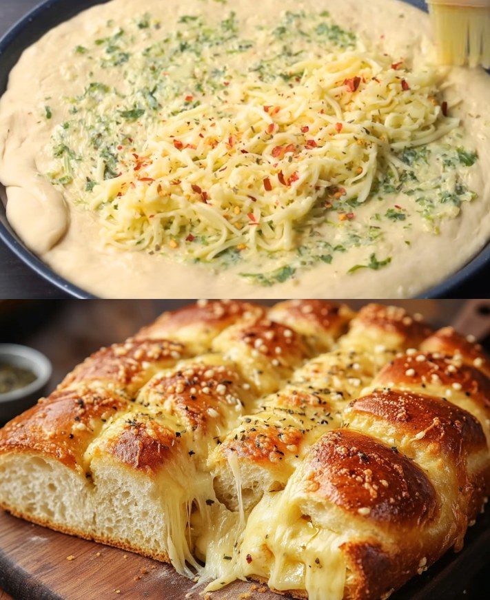 Ricetta del pane all’aglio in padella al formaggio