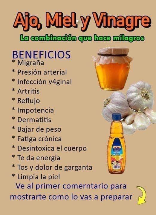 Ajo miel y vinagre