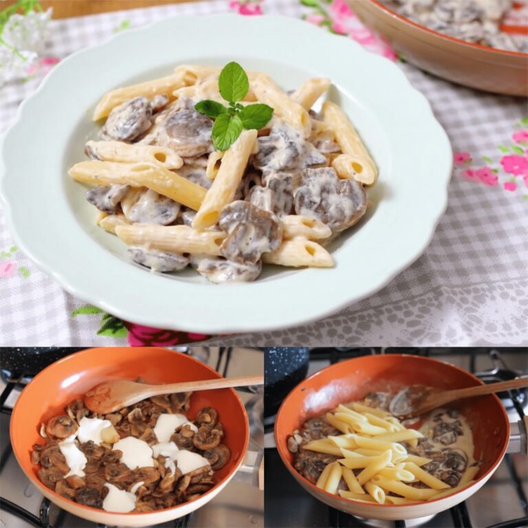 Pennette funghi e panna – ricetta facile