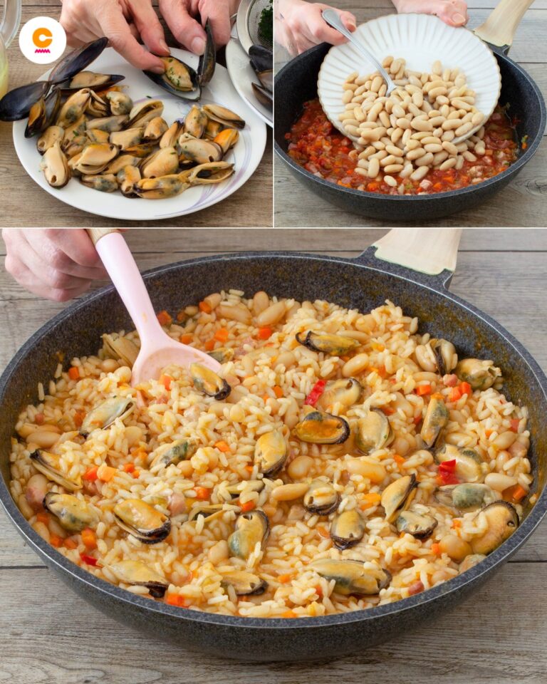 Riso e fagioli con cozze e pancetta: la ricetta del primo ricco e saporito