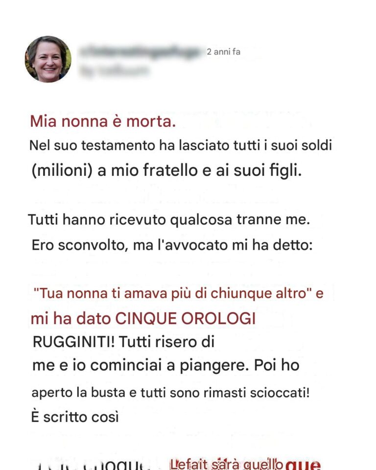 Linda eredita i vecchi orologi della nonna mentre il fratello avido ottiene la casa - Senza saperlo, ha ricevuto quasi $ 200.000