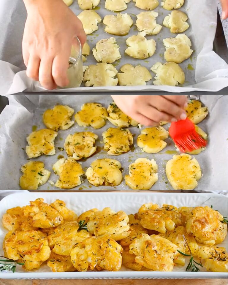 Patate schiacciate al forno