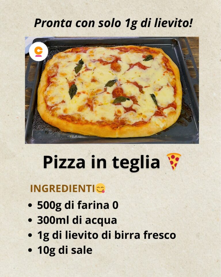 Pizza in teglia con 1 grammo di lievito: la ricetta semplice a lievitazione lenta