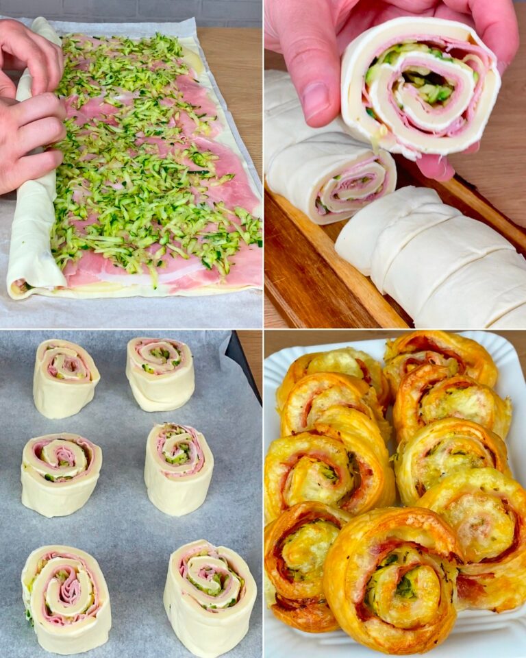 Girelle di pasta sfoglia e zucchine: la ricetta dell’antipasto veloce e filante