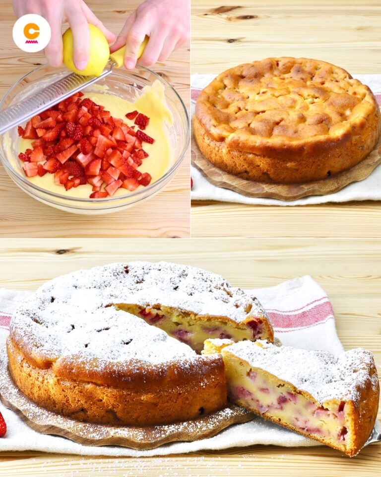Torta ricotta e fragole