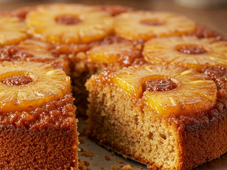 Deliziosa torta all'ananas rovesciata: un dessert morbido e caramellato