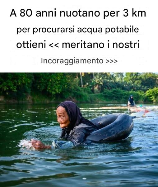 A 80 anni nuotano per 3 km per procurarsi acqua potabile. "Meritano il nostro incoraggiamento."