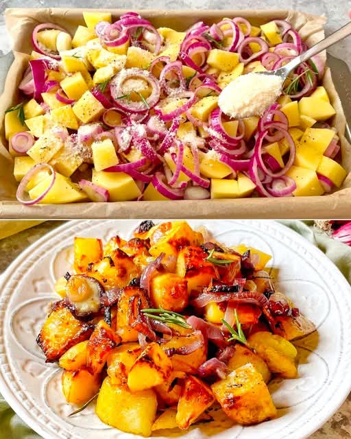 Patate e cipolle al forno: la ricetta del contorno semplice e gustoso