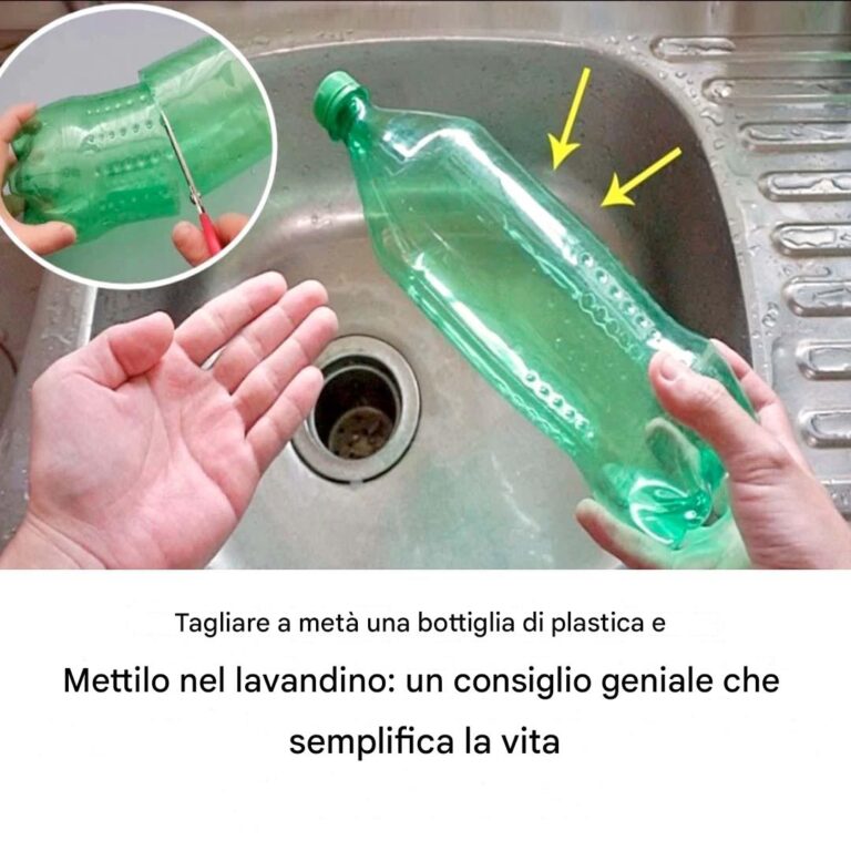 Tagliare a metà una bottiglia di plastica e metterla nel lavandino: un trucco geniale che semplifica la vita