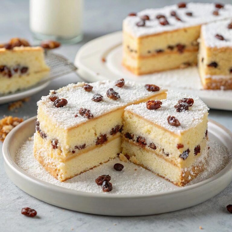 Torta Soffice a Strati con Uvetta e Crema al Limone