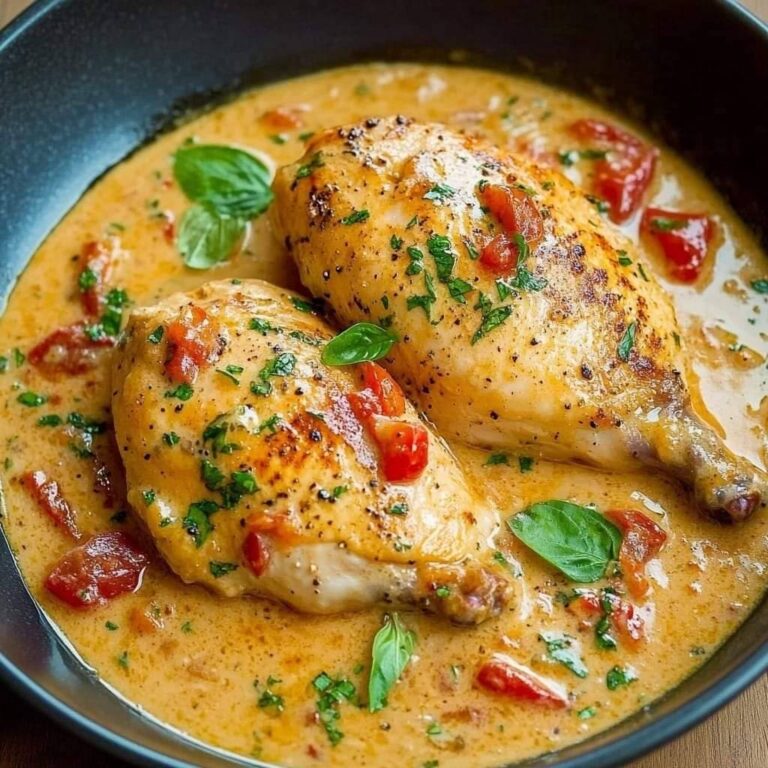 Petti di pollo in salsa di pomodoro e panna
