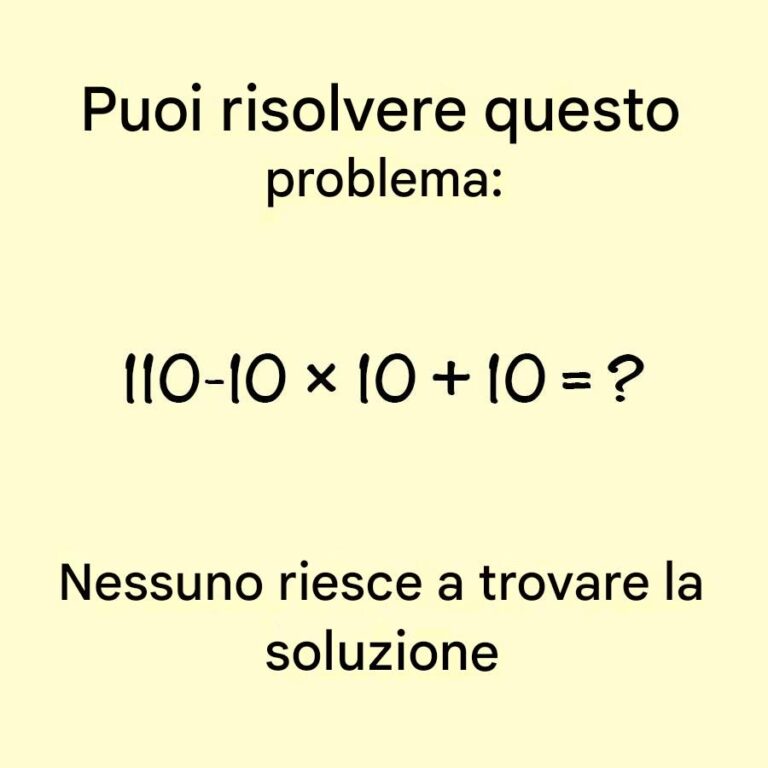 Riesci a risolvere questo problema di matematica?