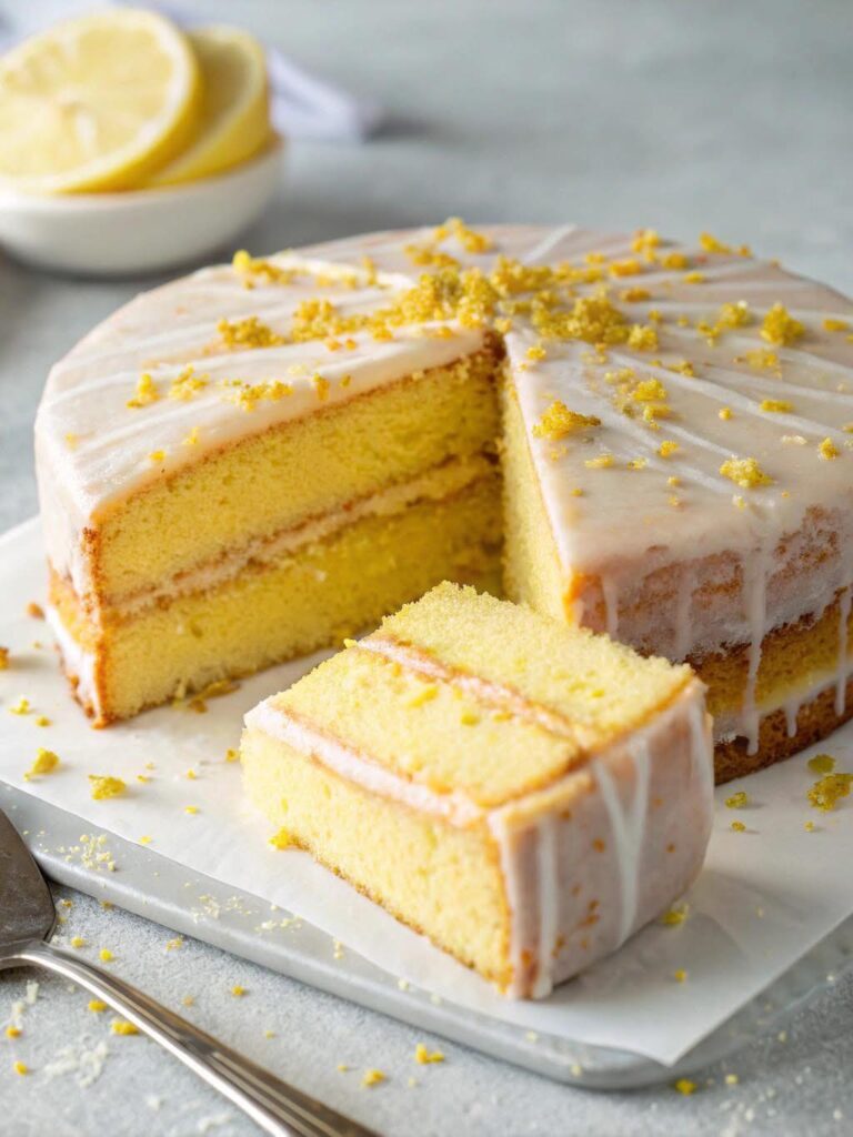 Sembra proprio una deliziosa Torta al Limone a Strati o Lemon Layer Cake 🍰 