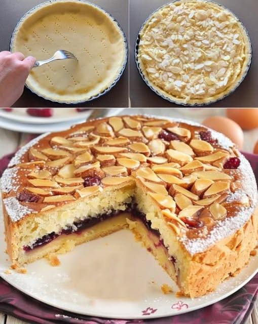  Torta con Pasta Frolla, Crema di Mandorle e Confettura di Albicocche