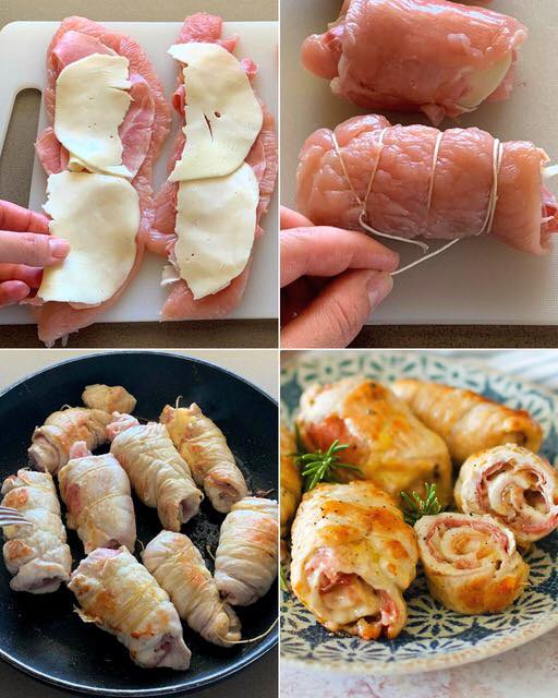 Involtini di Tacchino con Prosciutto e Formaggio