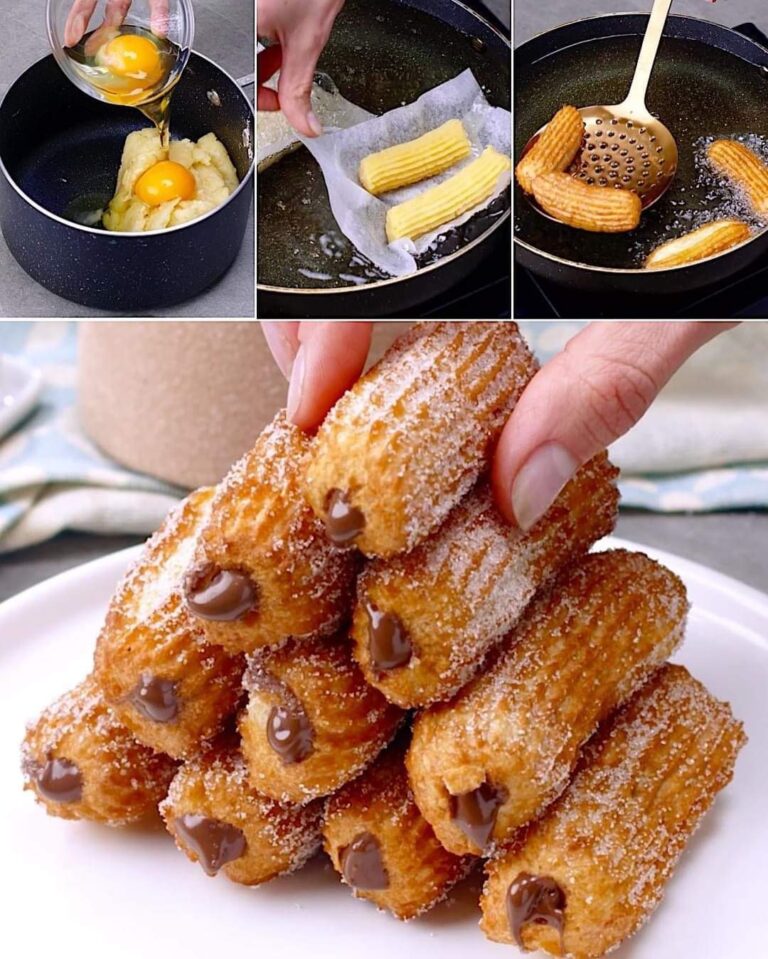 CHURROS RIPIENI DI CREMA DI NOCCIOLE