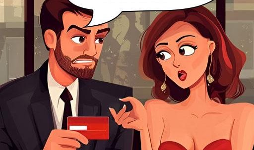 Il mio ragazzo mi ha chiesto di dargli la mia carta di credito così poteva pagare il conto al ristorante.