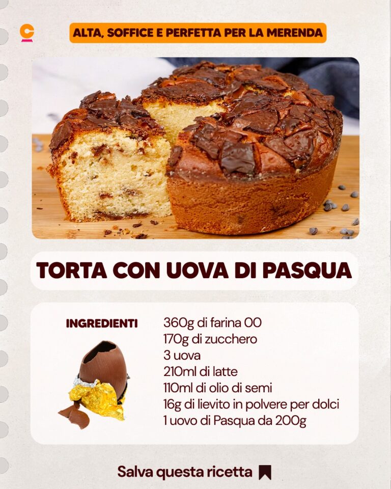 Torta con uovo di Pasqua: la ricetta del dolce da riciclo veloce e goloso