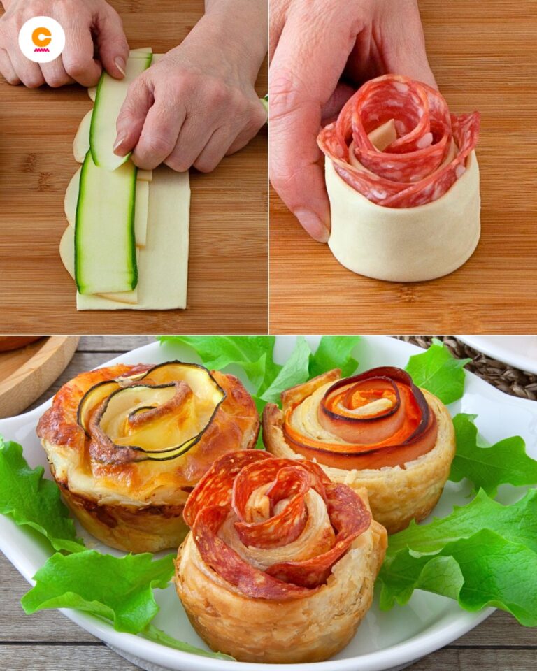 Rose di pasta sfoglia salate: la ricetta dell’antipasto sfizioso e scenografico