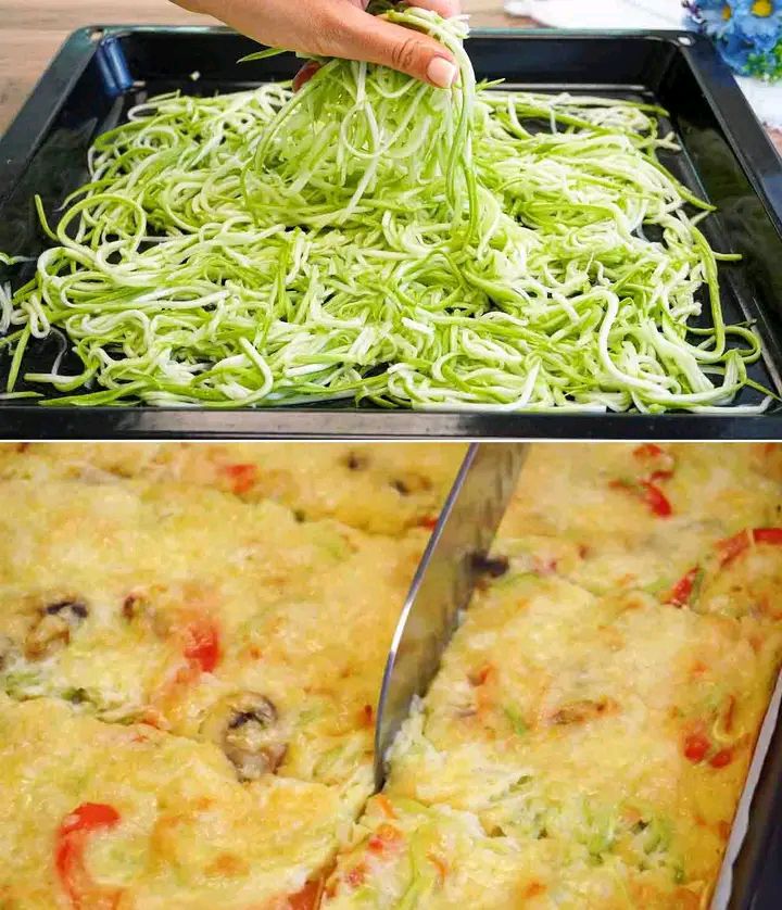 Pizza salata di zucchine e verdure