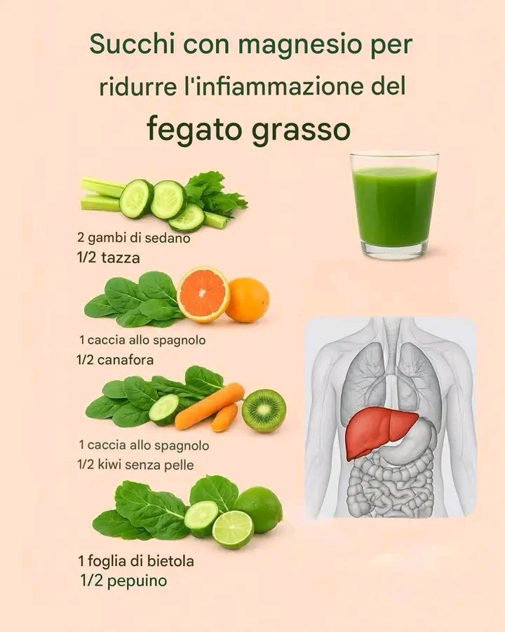 Succo di magnesio per ridurre linfiammazione di fegato e braccia