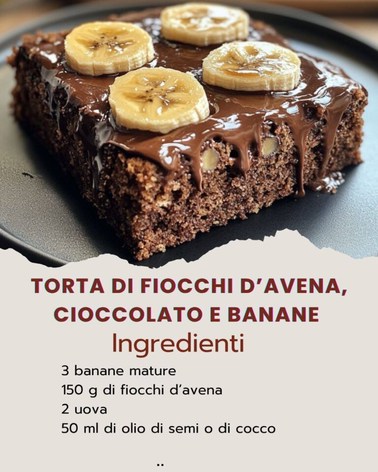Torta di Fiocchi d’Avena, Cioccolato e Banane