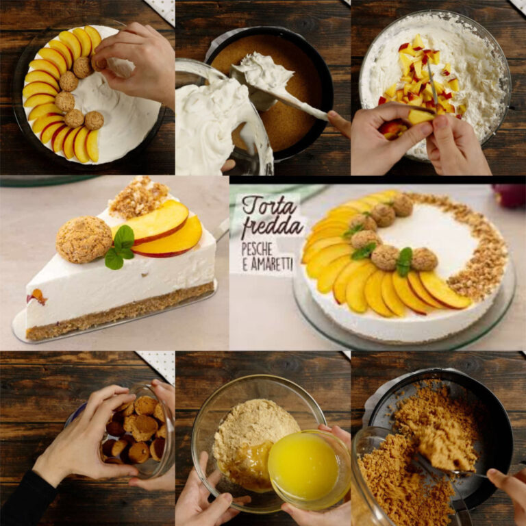 Torta fredda pesche e amaretti