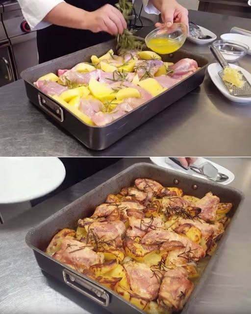 Pollo al forno con patate