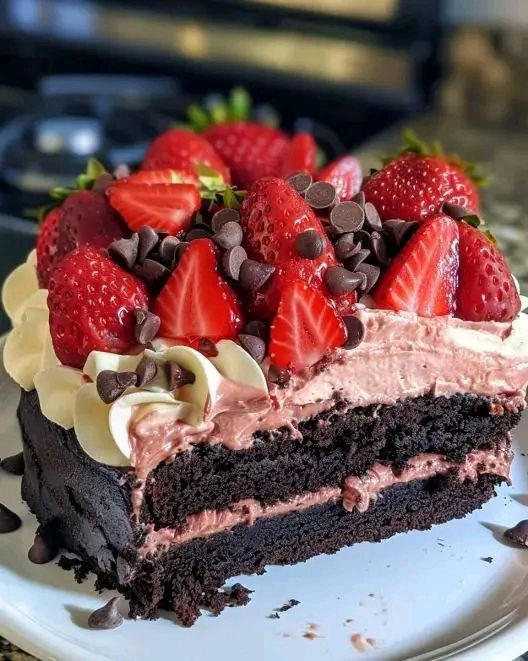 crostata al cioccolato e fragole