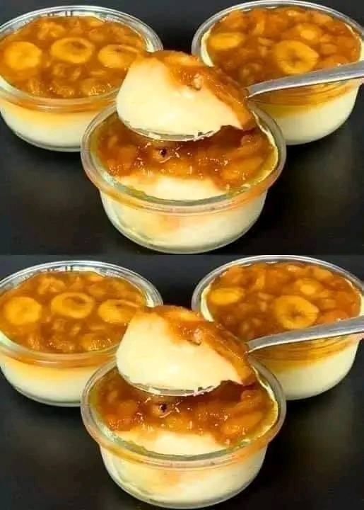 Budino alla banana Foster .