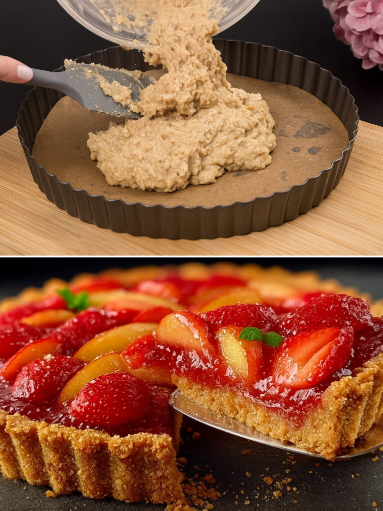 Non è per niente la solita crostata: è fatta con avena, frutta vera e senza zucchero cattivo, ed è diventata la mia colazione preferita