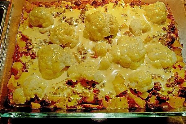 Casseruola di cavolfiore con carne macinata