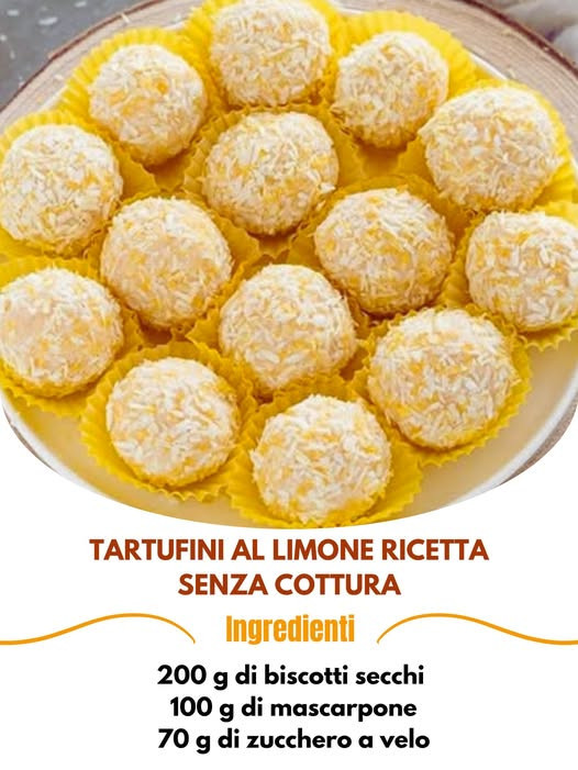 TARTUFINI AL LIMONE RICETTA SENZA COTTURA