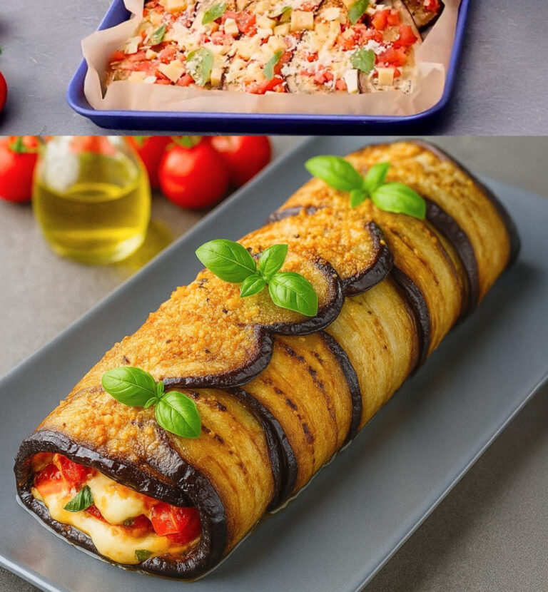 ricetta de rotolo di melanzane ripieno di pomodoro e mozzarella,