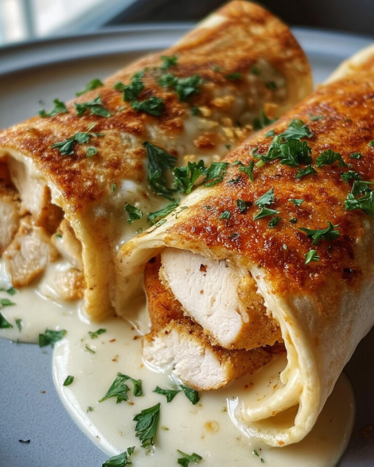 Piadine Alfredo con Pollo, Aglio e Parmigiano