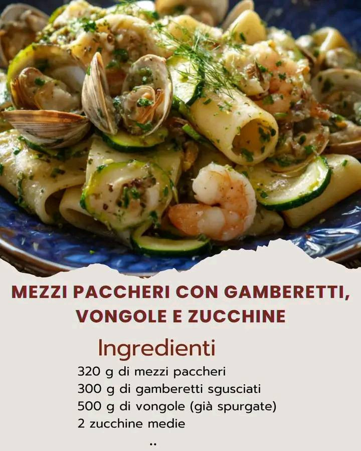 ezzi Paccheri con Gamberetti Vongole