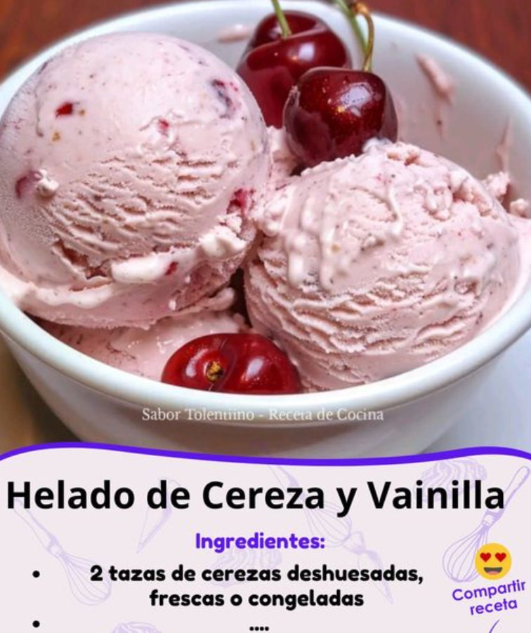 Helado de Cereza y Vainilla