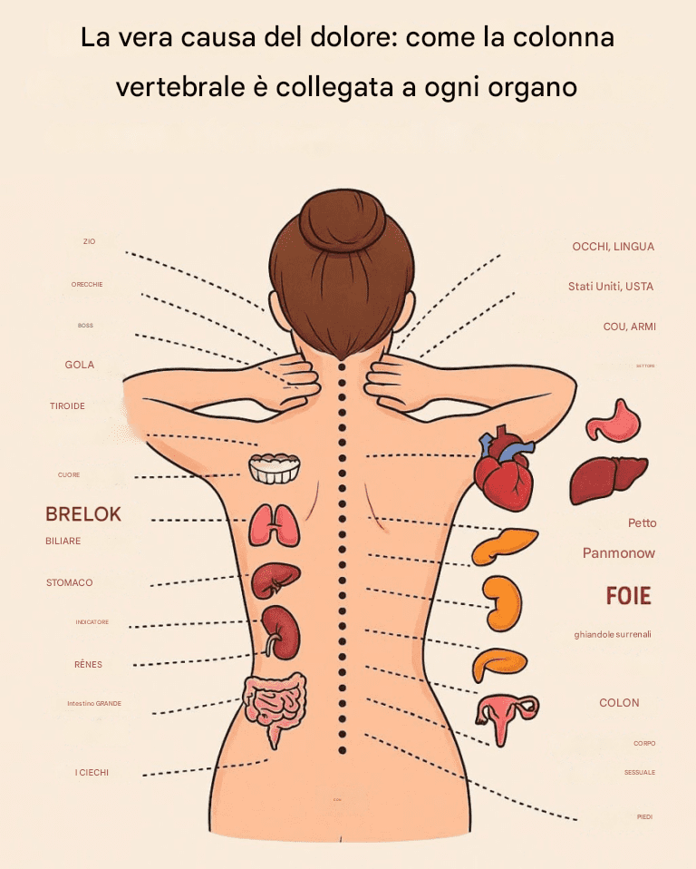 La vera causa del dolore: come la colonna vertebrale è collegata a tutti gli organi...