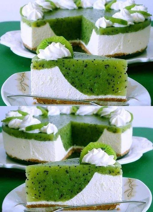 Torta al kiwi senza cottura