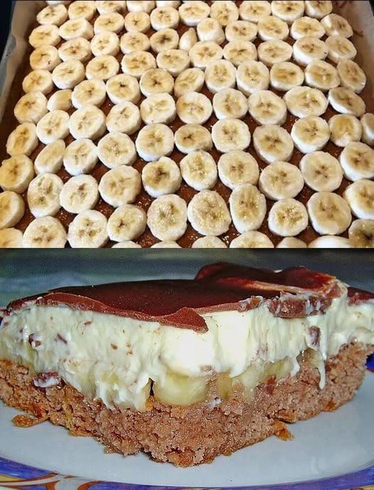 Torta alle banane preparata dalla teglia in 10 minuti, semplicemente strepitosa!